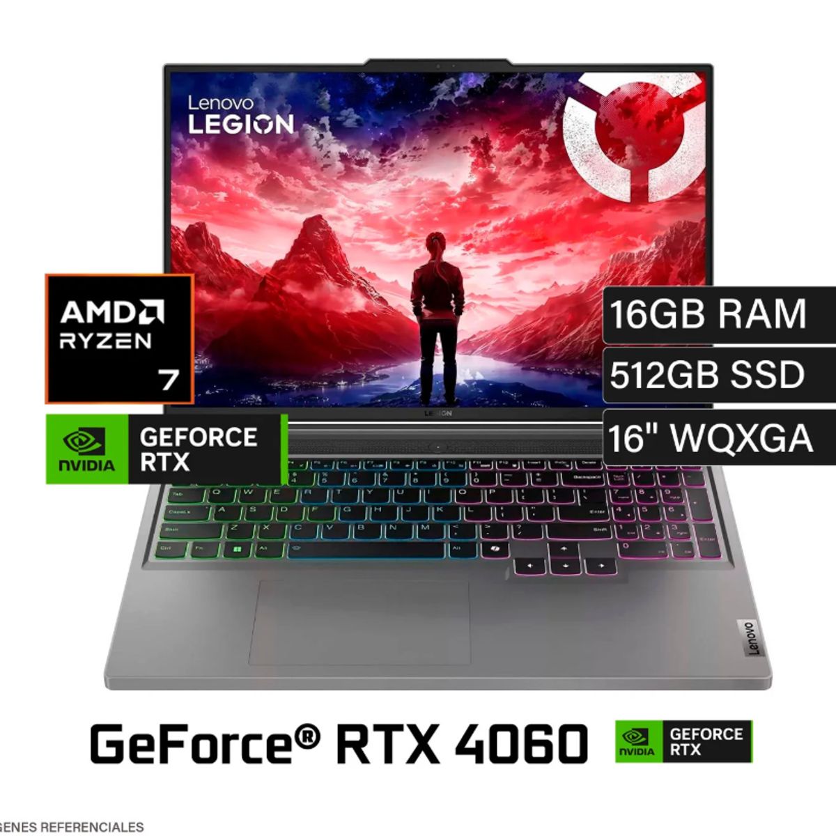 LENOVO - LAPTOP LENOVO LEGION SLIM 5 16AHP9 RYZEN 7 8845HS 83DH0086LM RAM 16GB SSD 512GB RTX 4060 8GB 16"