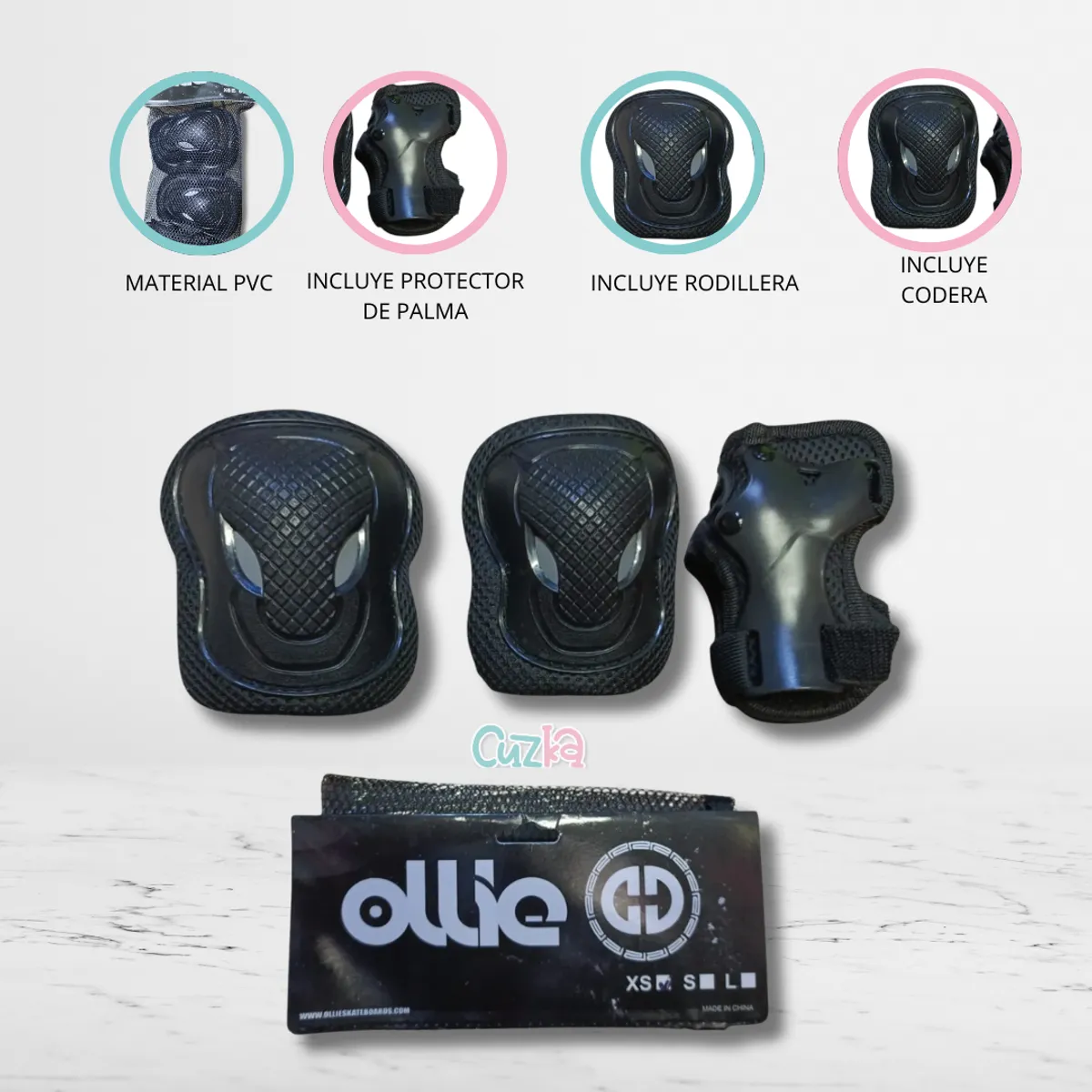 OLLIE - Set Protector OLLIE KIDS «CONFORT PRO» Black