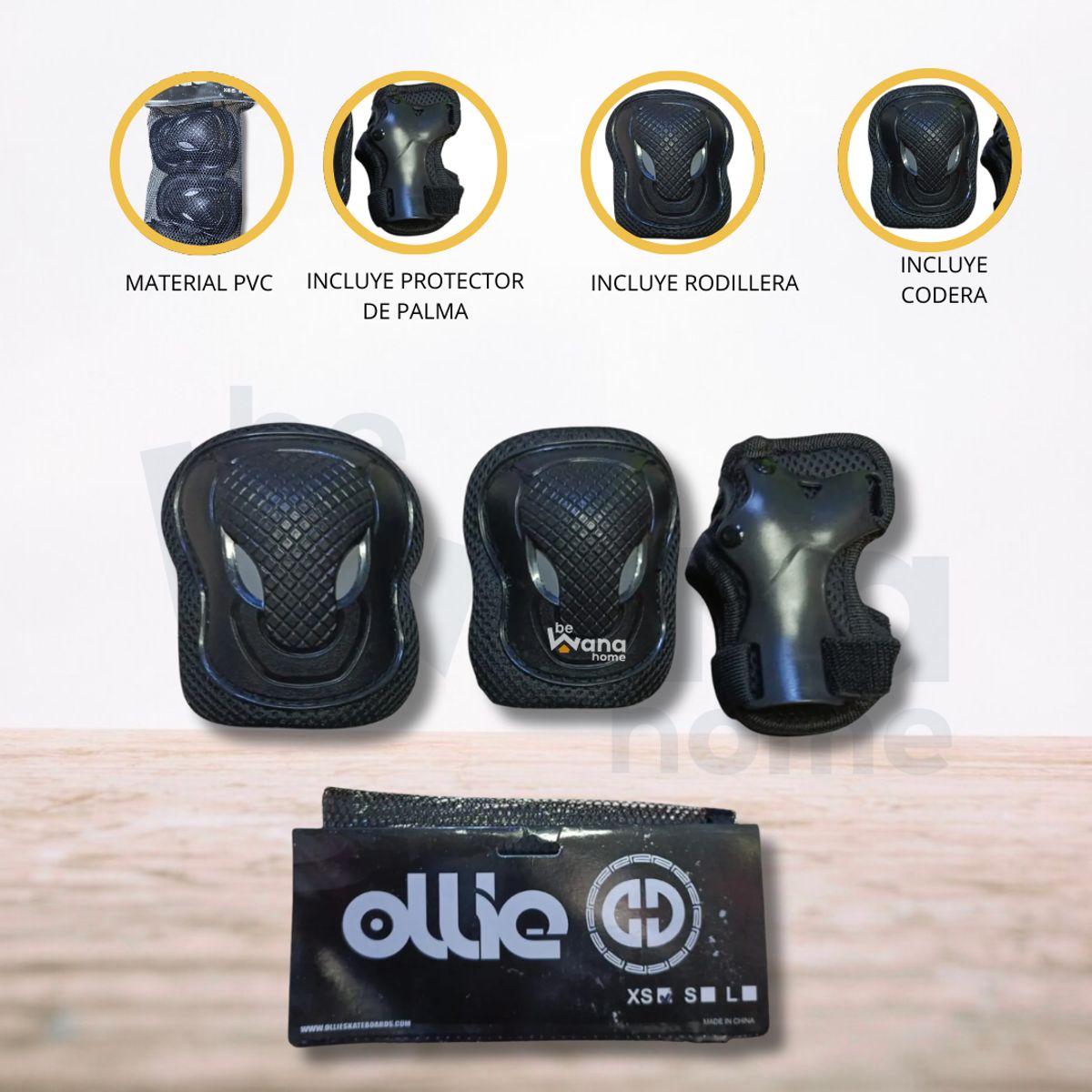 OLLIE - Set de Protección para Niños «CONFORT PRO» Black