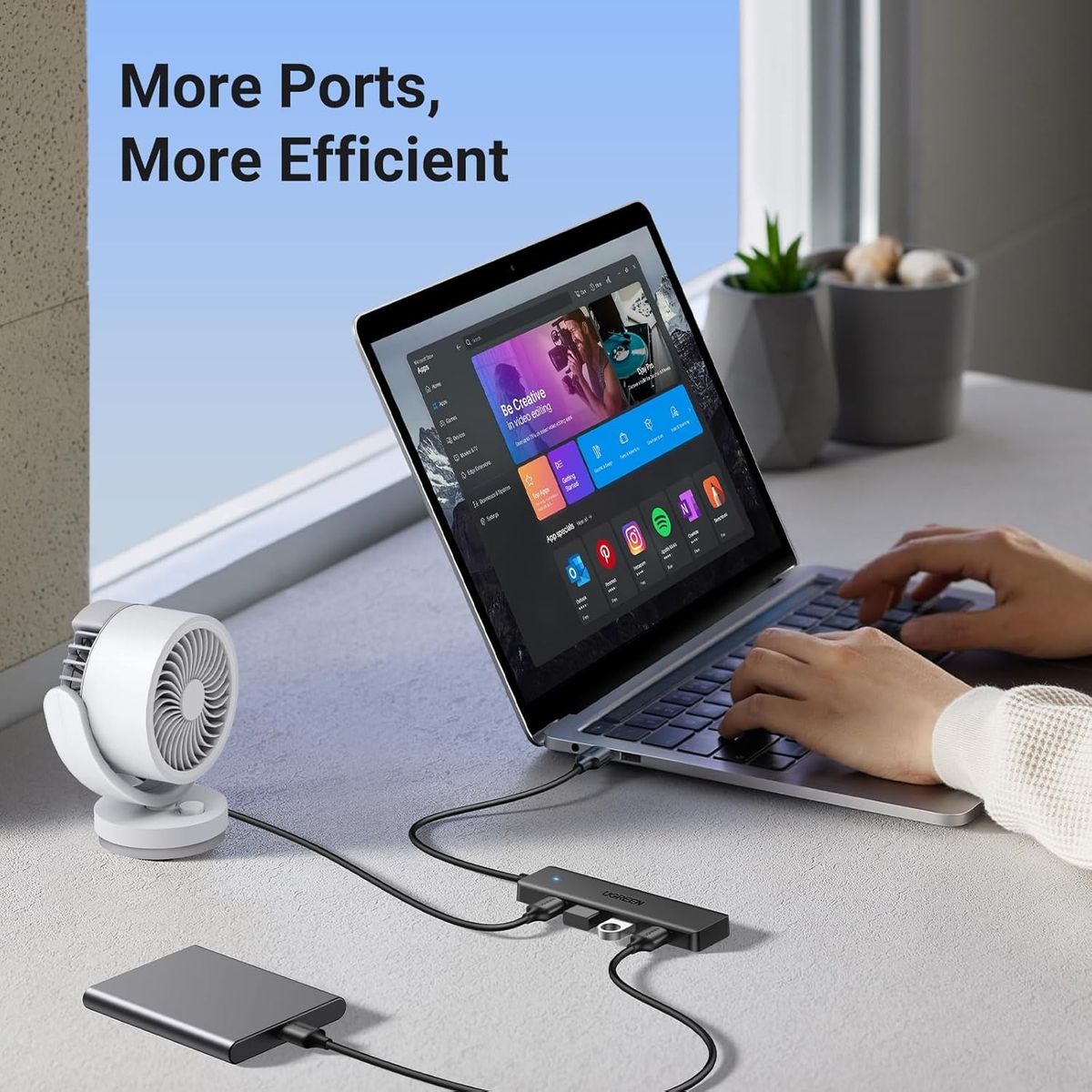 UGREEN - Ugreen 25851 Hub USB 3.0 (4*USB 3.0) Negro
