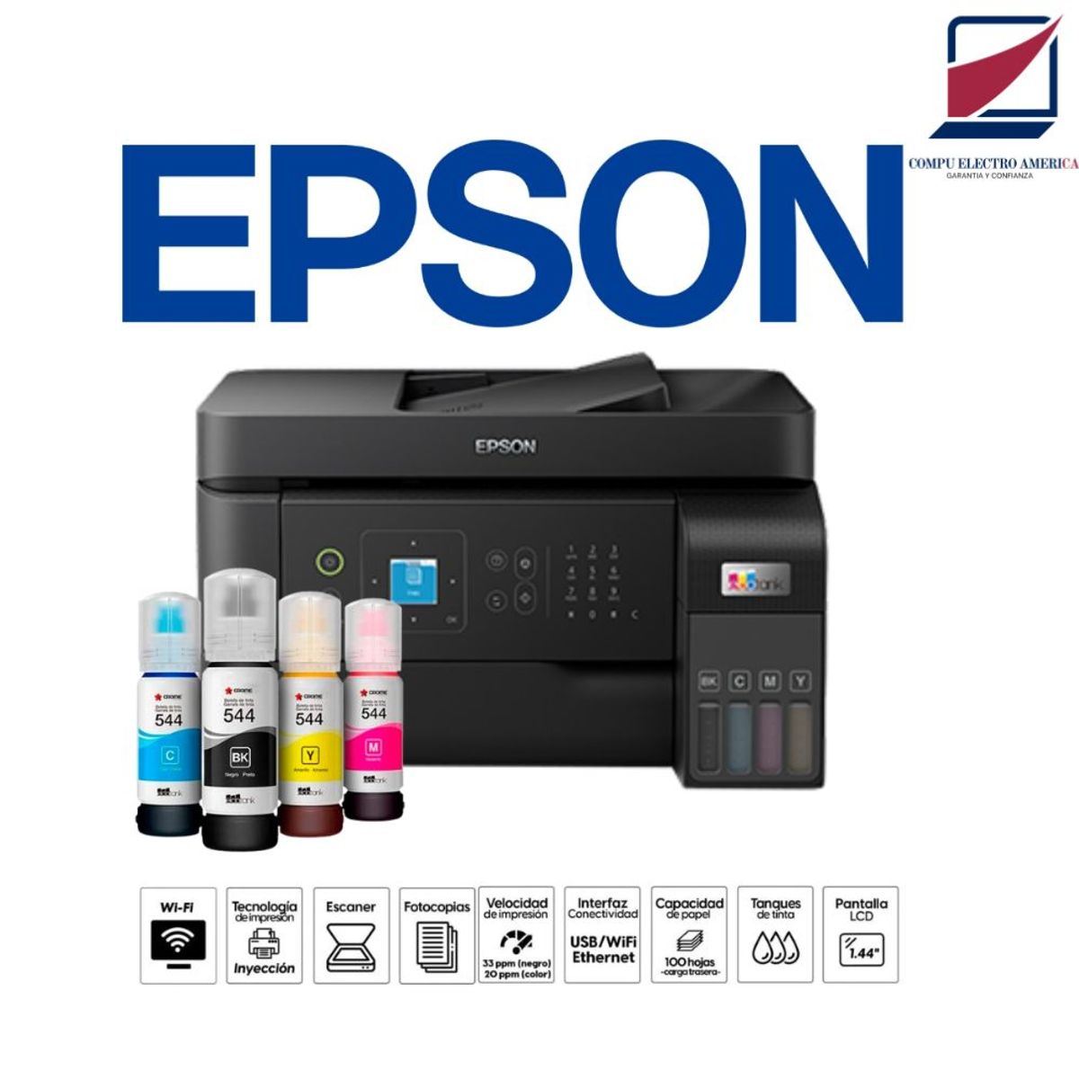 EPSON - IMPRESORA EPSON PANTALLA DIGITAL MULTIFUNCIONAL INALÁMBRICA MOD L5590 ECOTANK