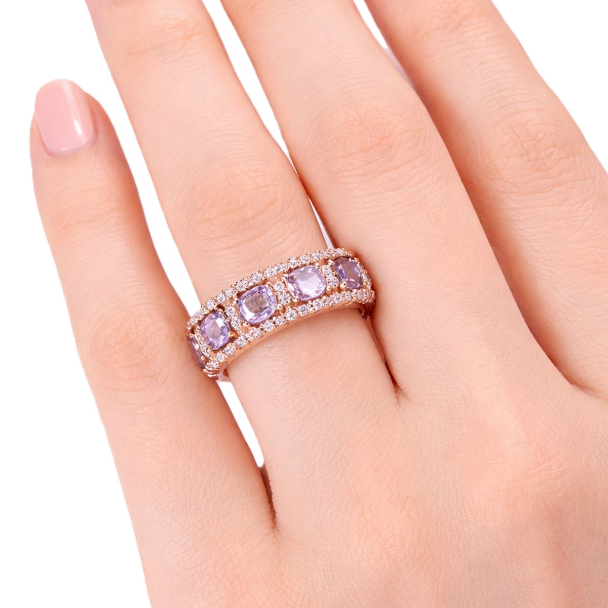 GENERICO - Anillo de Mujer Elegante con Circonita Cúbica  Diseño Lujoso Brillante