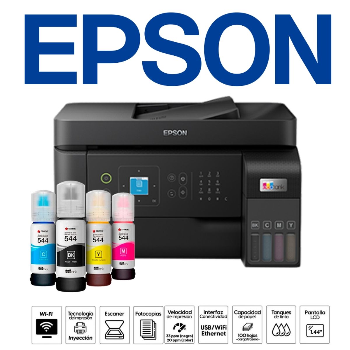 EPSON - IMPRESORA EPSON PANTALLA DIGITAL MULTIFUNCIONAL INALÁMBRICA MOD L5590 ECOTANK