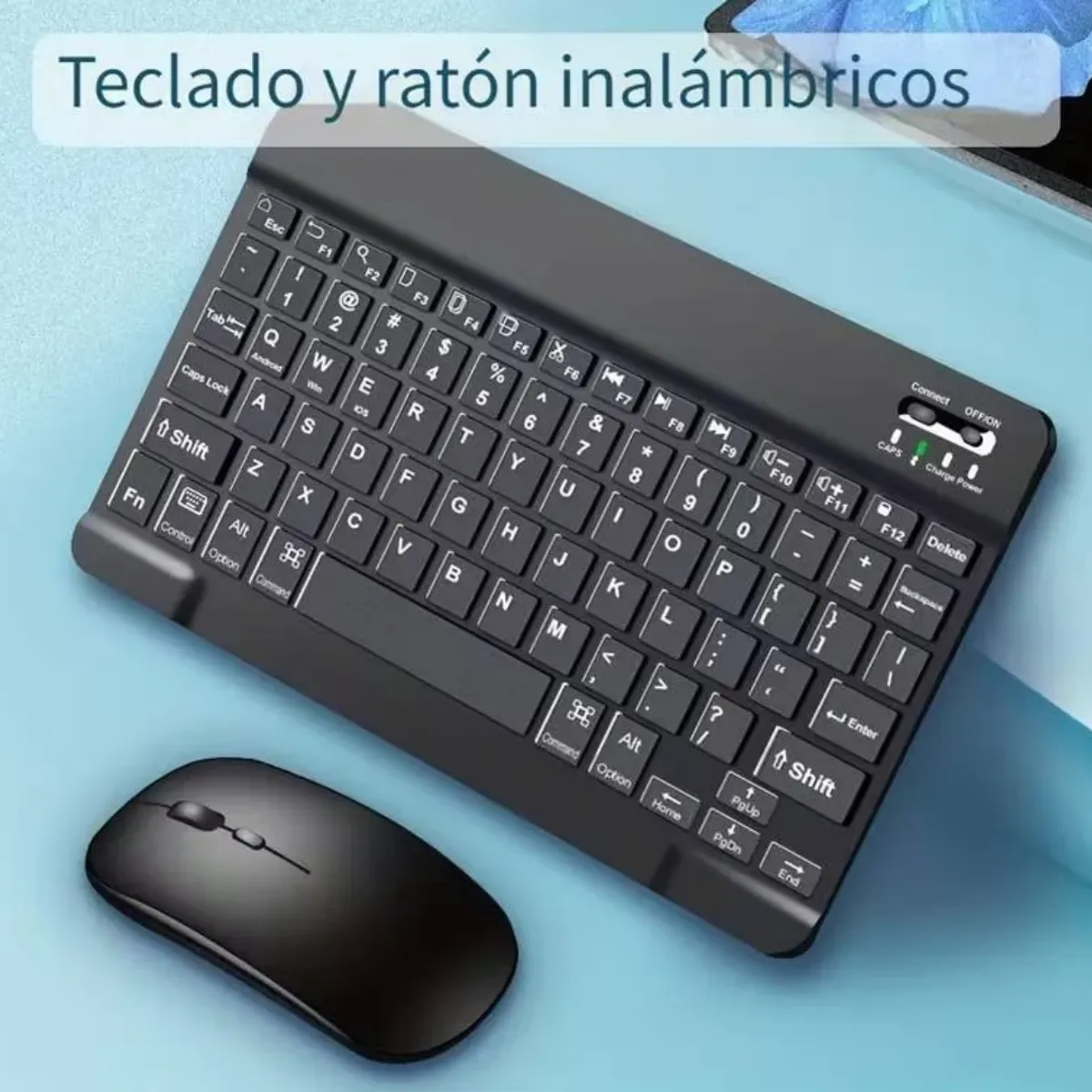 GENERICO - Teclado Y Mouse Bluetooth Celular Tablet TV - Color Negro