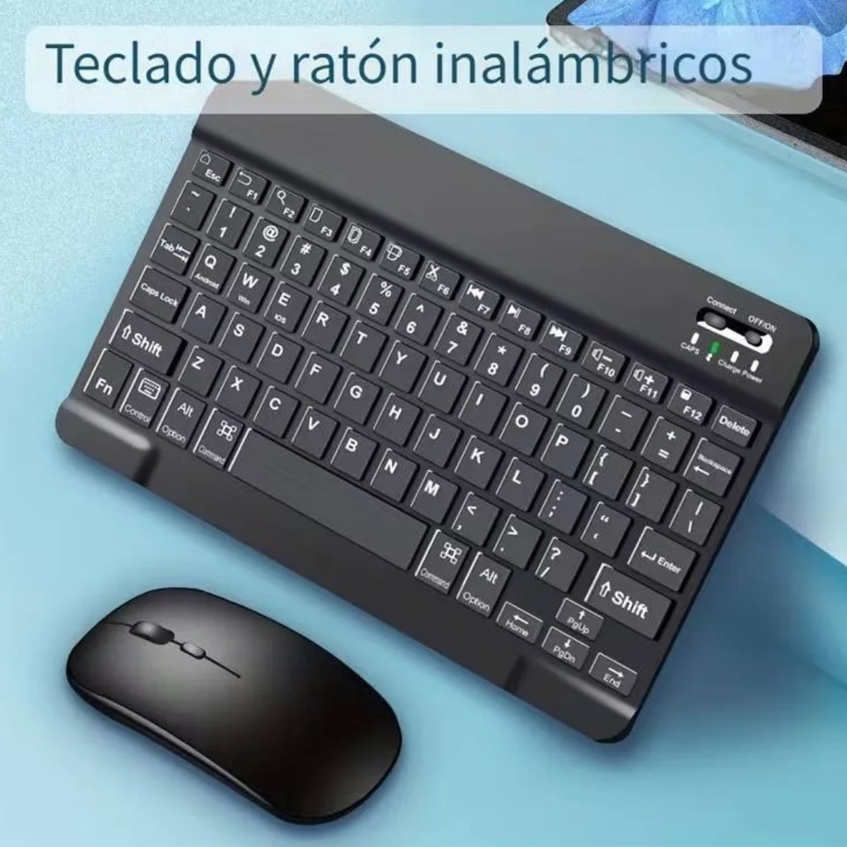 GENERICO - Teclado Y Mouse Bluetooth Celular Tablet TV - Color Negro