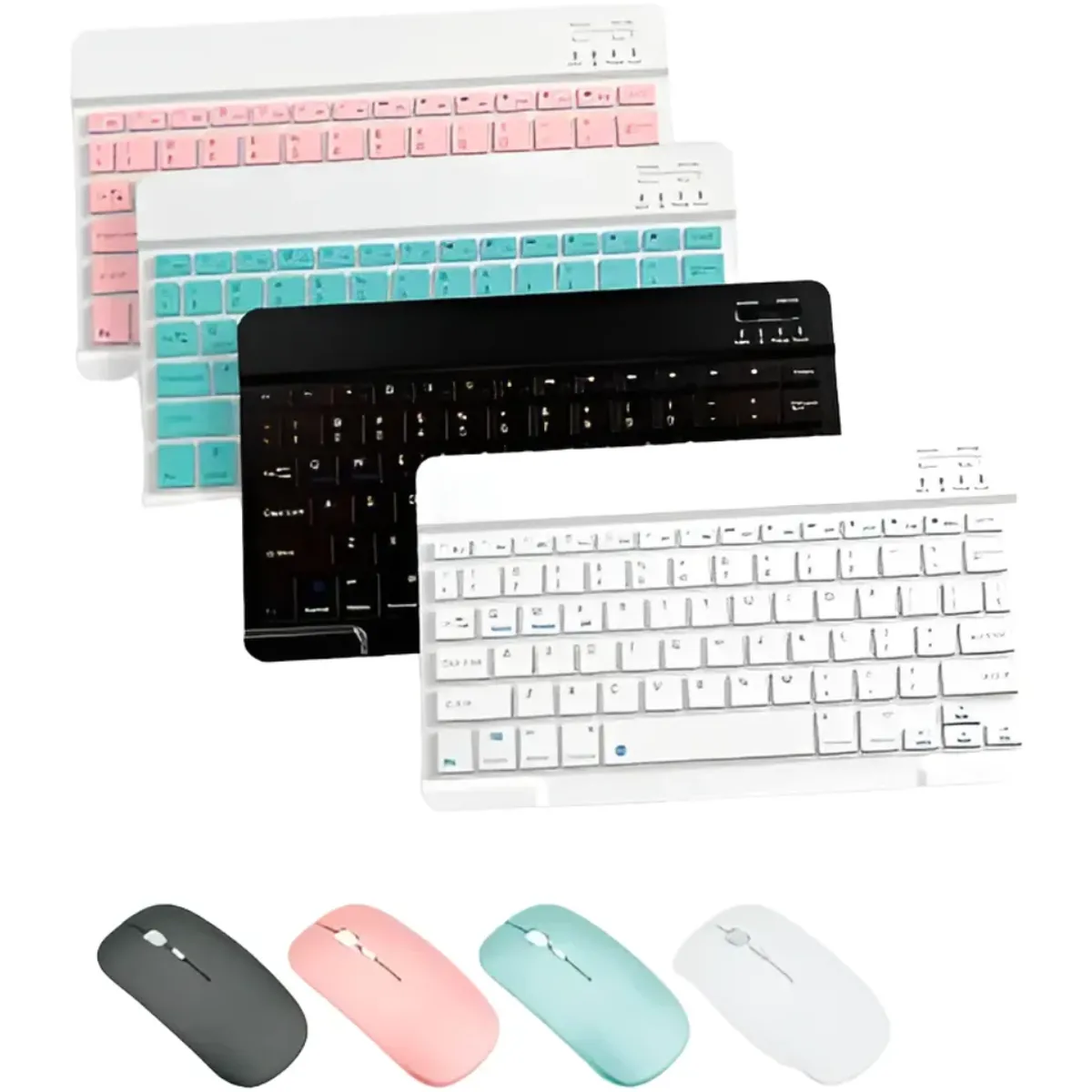 GENERICO - Teclado Y Mouse Bluetooth Celular Tablet TV - Color Rosado