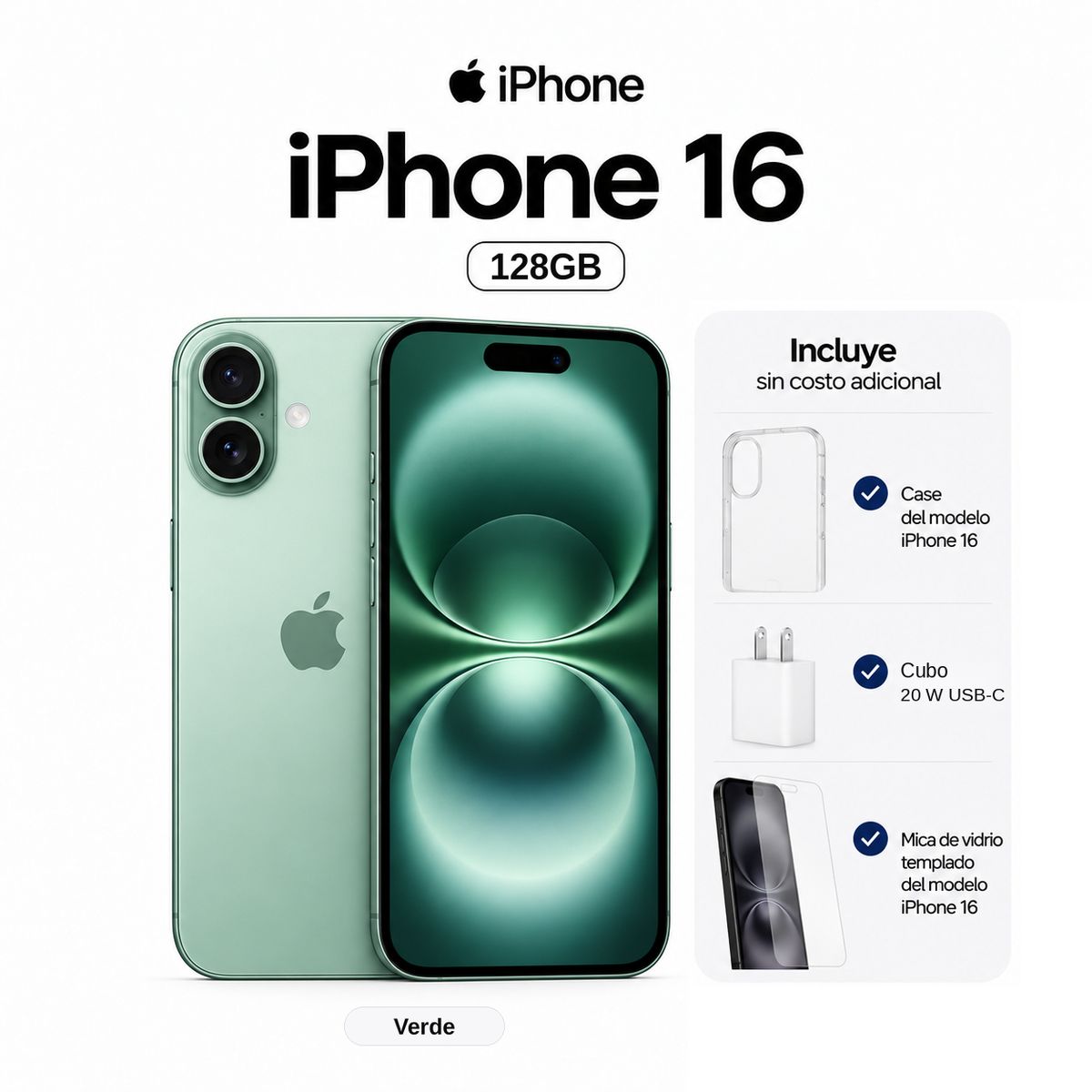 IPHONE 16 128GB + PACK ACCESORIOS , marca APPLE - Foto Principal