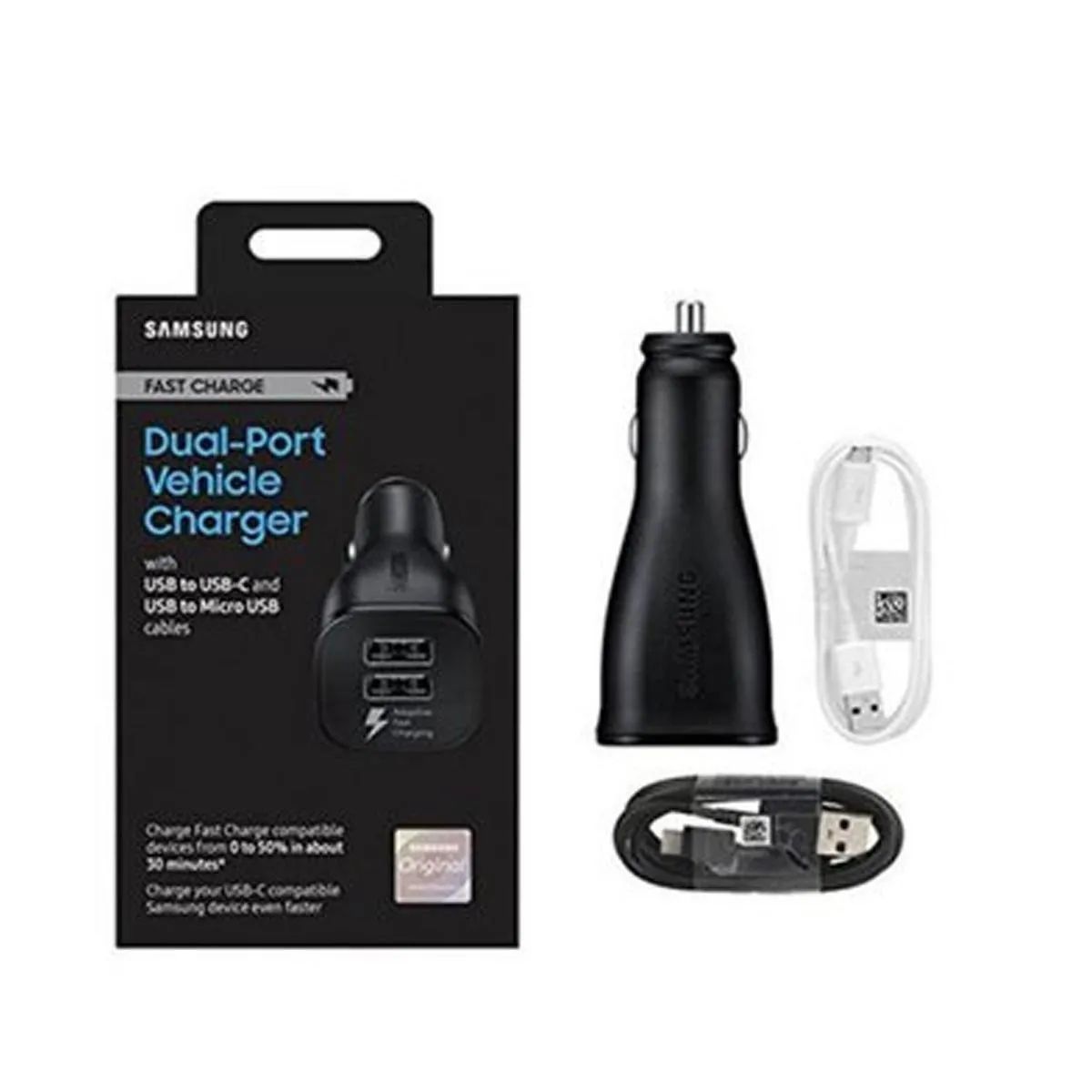 SAMSUNG - CARGADOR SAMSUNG DE AUTO 15W ORIGINAL DUAL PORT CHARGER