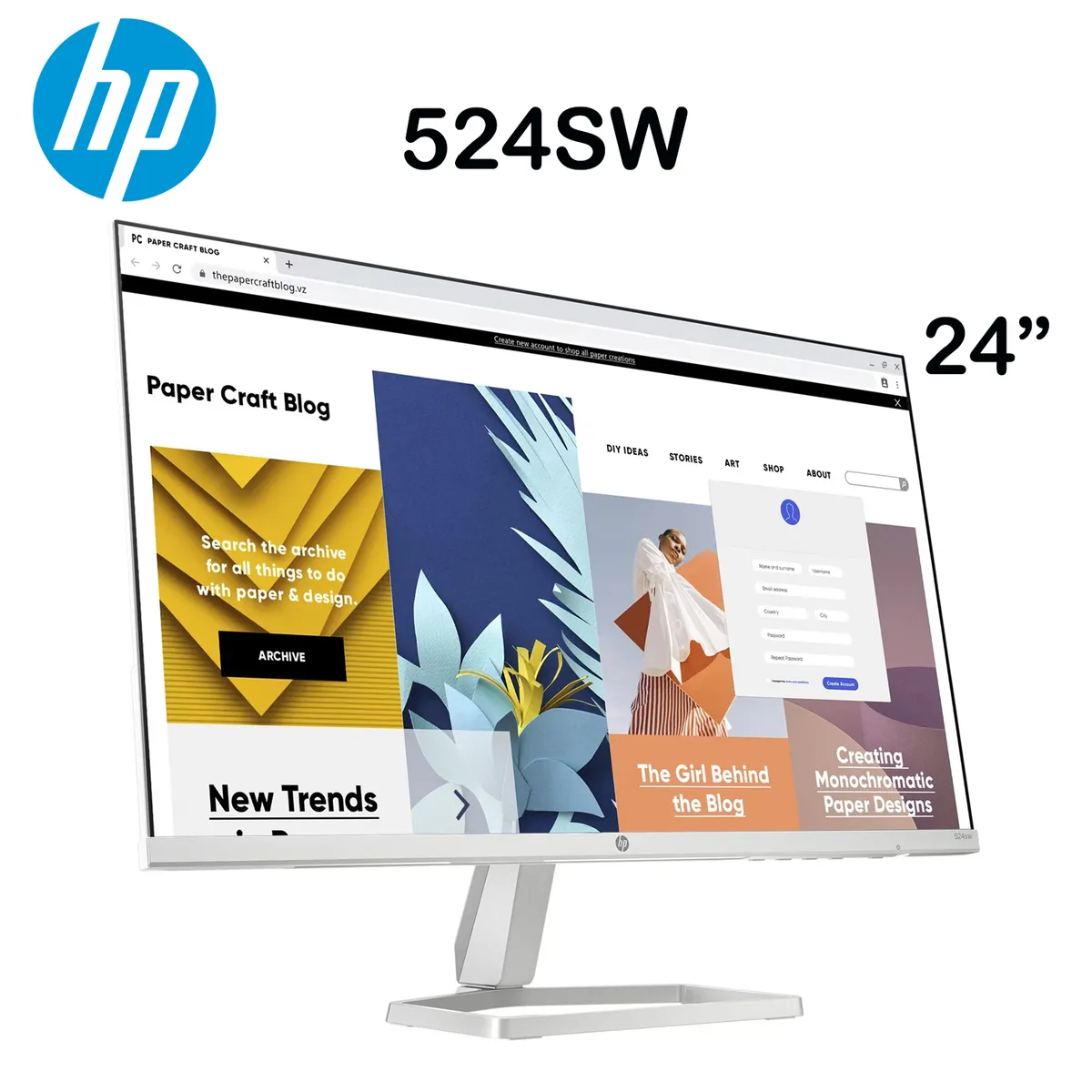 HP - MONITOR PLANO HP SERIE 5 524SW 24" IPS FHD HDMI 5MS 100HZ BLANCO