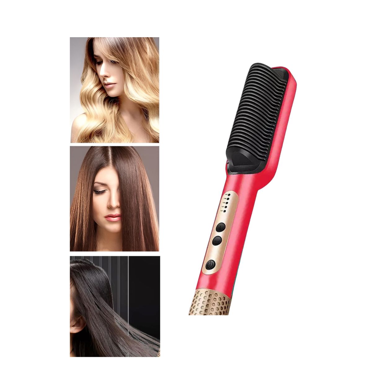 GENERICO - RAFF. Cepillo  Alisador Eléctrico Portátil