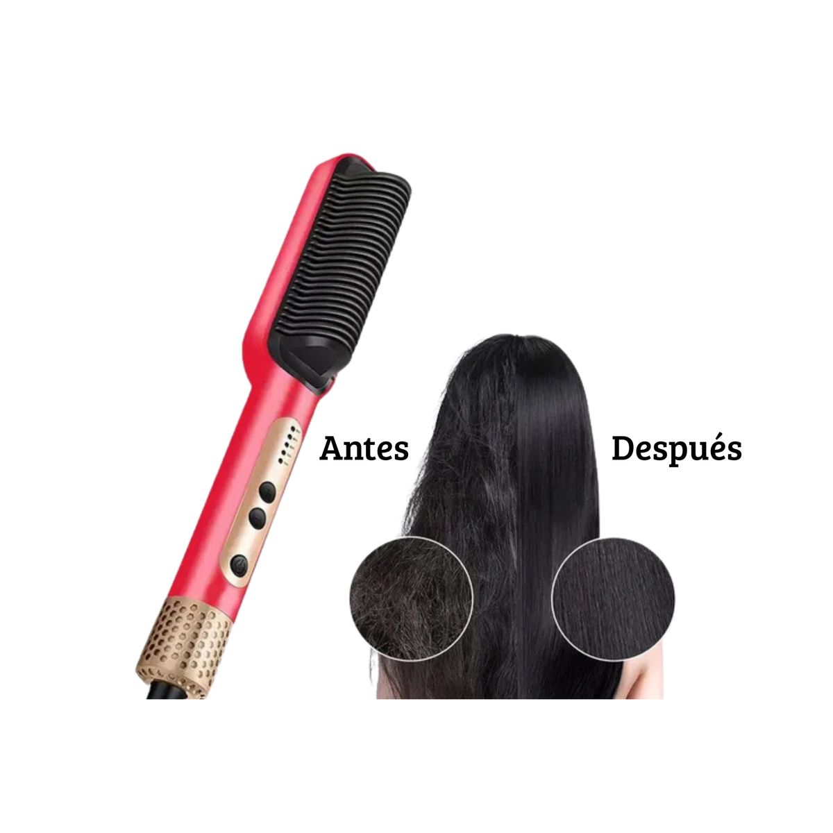 GENERICO - RAFF. Cepillo  Alisador Eléctrico Portátil