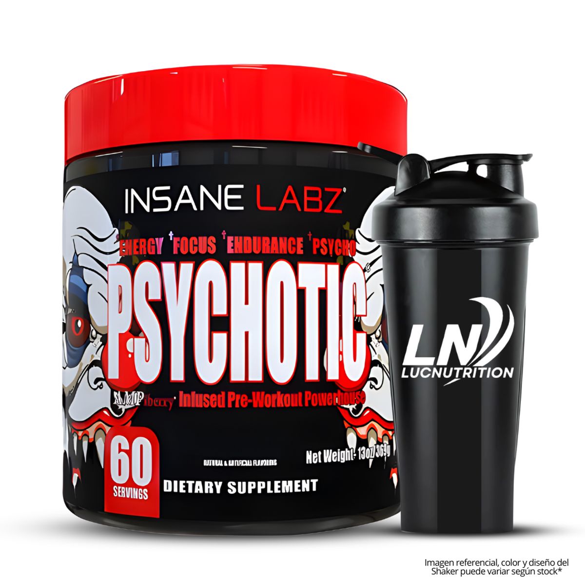 INSANE LABZ - Psychotic Rojo 60 servicios / Psychotic Red 60 Serv - Grape + Shaker
