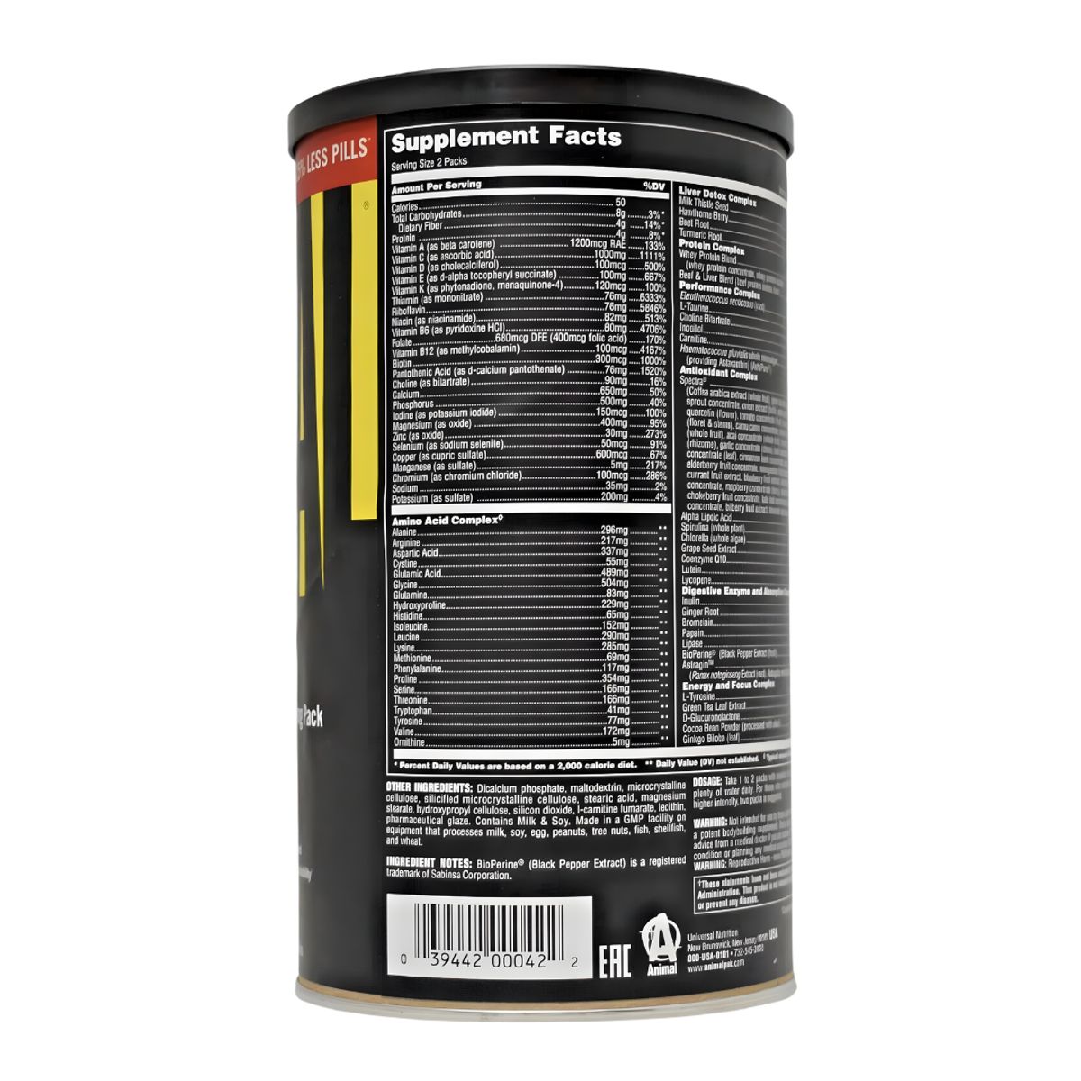 UNIVERSAL NUTRITION - ANIMAL PAK 44 Packs - Vitaminas y minerales