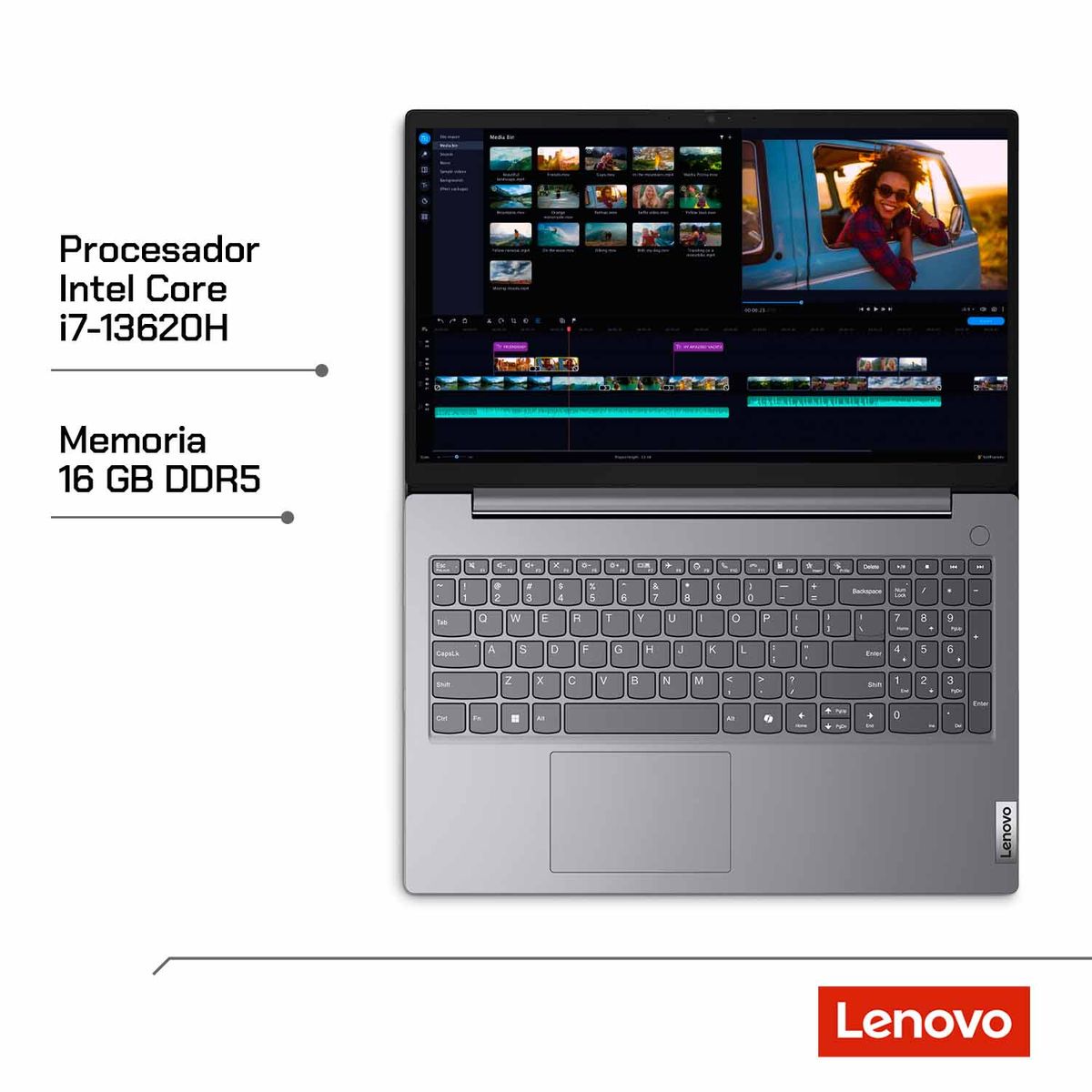 LENOVO - Laptop V15 G5 Intel Core i7 16GB RAM 1TB SSD 15.6 FHD Windows 11 Home