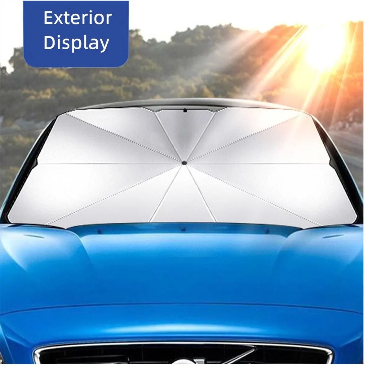 GENERICO - Tapasol Plegable Auto Tipo Sombrilla Fácil De Usar Y Guardar