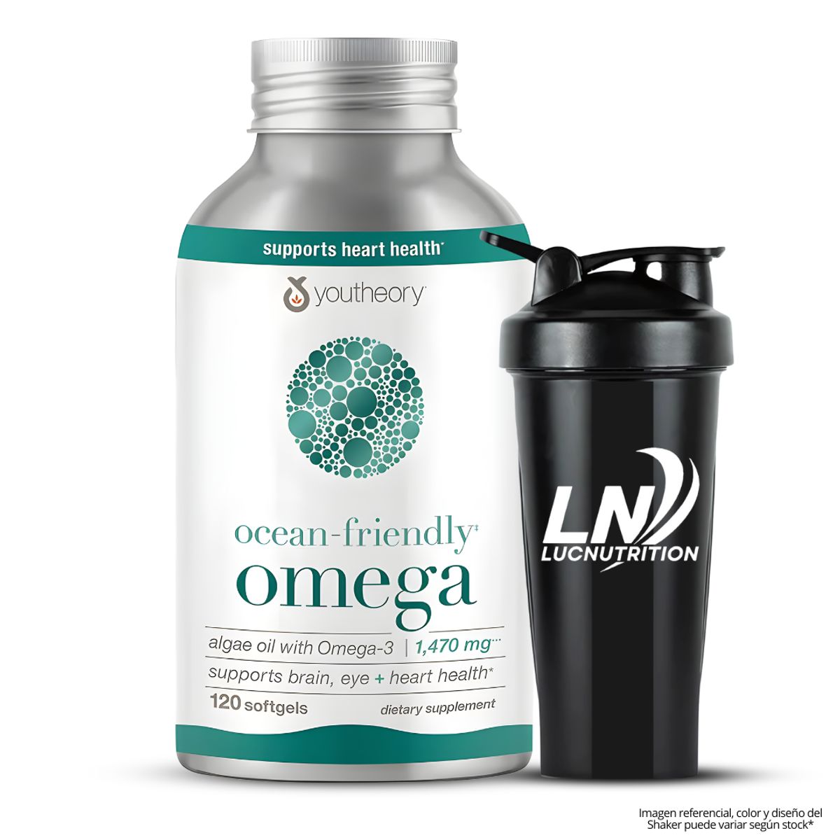 YOUTHEORY - Omega 3 Youtheory 1470mg - 120 Cápsulas + Shaker
