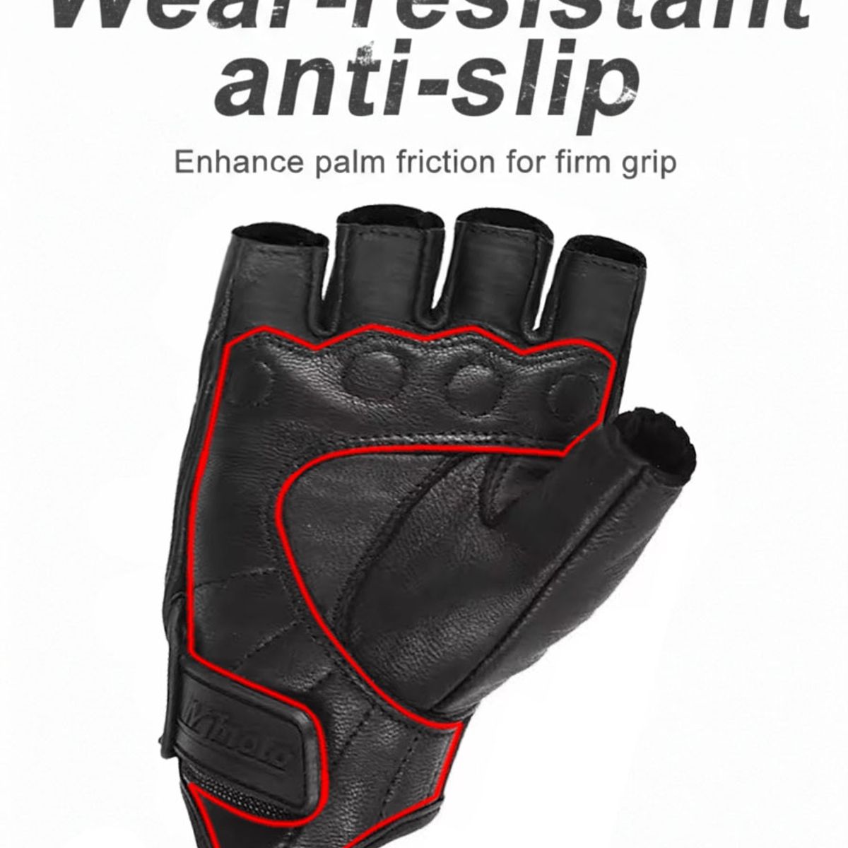 GENERICO - Guantes mitones de cuero genuino para moto - Talla L