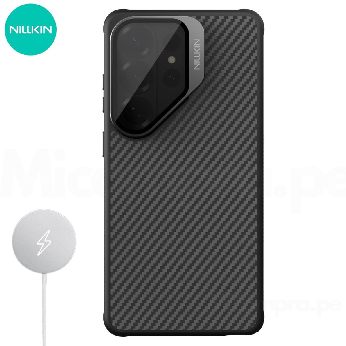 NILLKIN - Case para Samsung Galaxy S26 Ultra Nillkin CarboProp Kevlar® MagSafe - Black Edition
