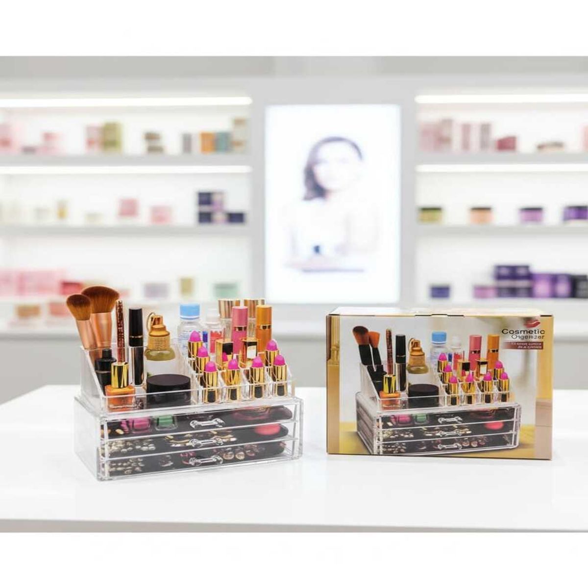 GENERICO - Organizador Acrilico para Maquillaje con Cajones