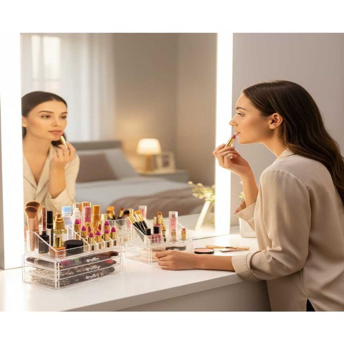 GENERICO - Organizador Acrilico para Maquillaje con Cajones
