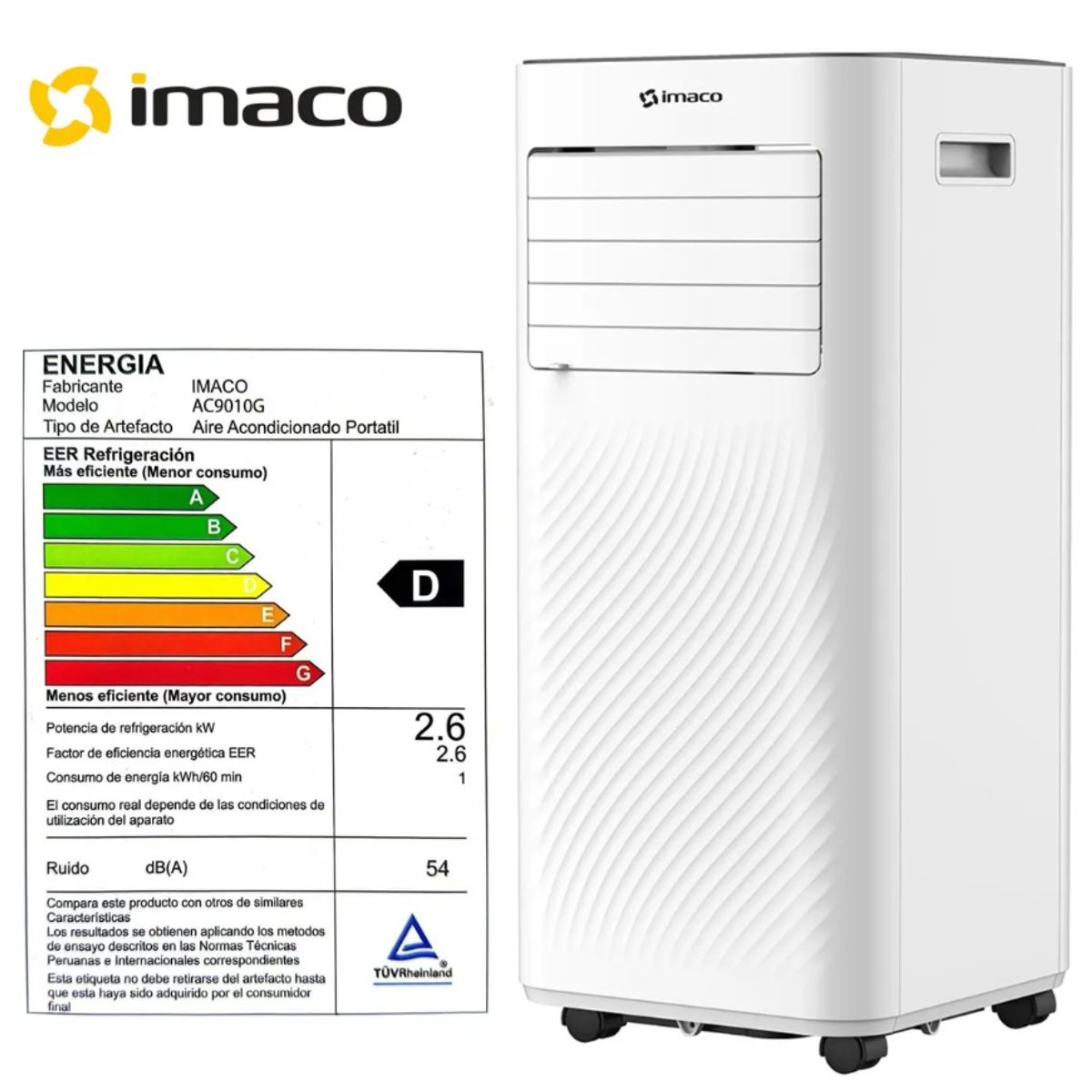 IMACO - AIRE ACONDICONADO PORTATIL IMACO 9000 BTU AC9010G