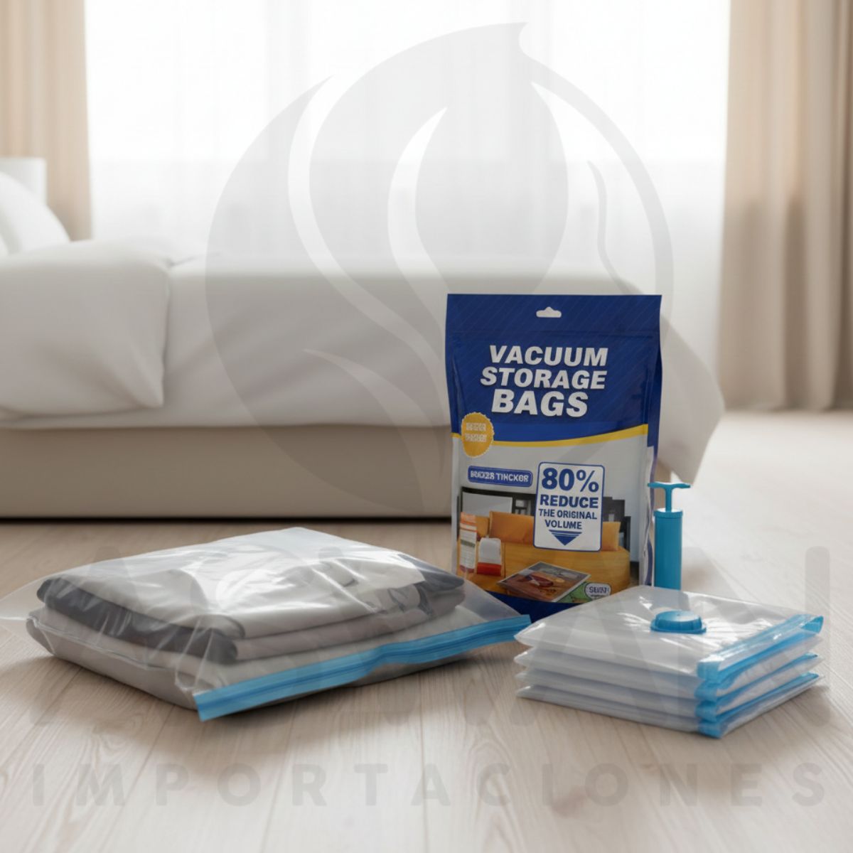 GENERICO - Pack De 5 Bolsas Al Vacio Mas Bomba De Succión Manual