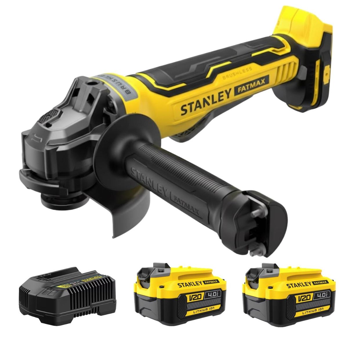 STANLEY - Amoladora Angular 4.5" 20V Brushless + 2bat 20V Stanley