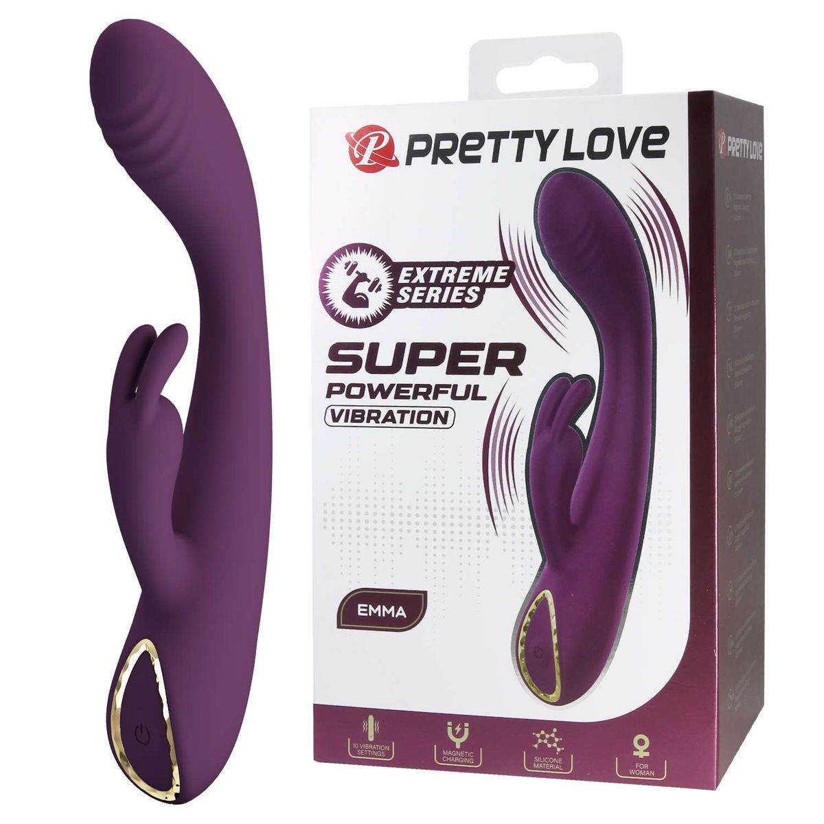 PRETTY LOVE - Vibrador Rabbit 10 Niveles Recargable - Emma