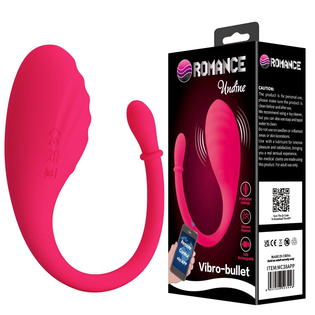 PRETTY LOVE - Huevo Vibrador con App 9 Niveles Recargable - Undine