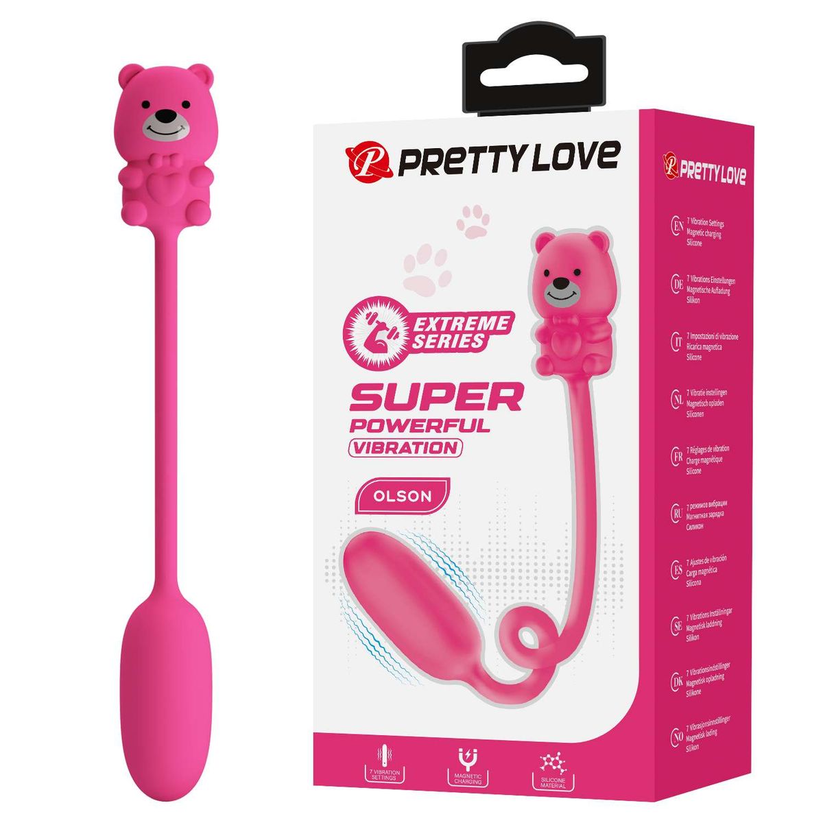 PRETTY LOVE - Huevo Vibrador  7 Modos Recargable - Osito Olson