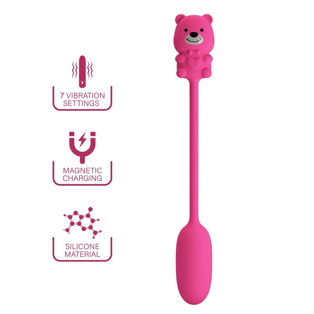 PRETTY LOVE - Huevo Vibrador  7 Modos Recargable - Osito Olson