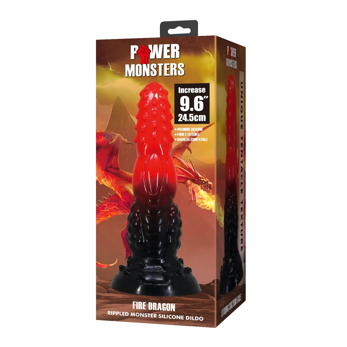 PRETTY LOVE - POWER MONSTERS DILDO - FIRE DRAGON 24 CM