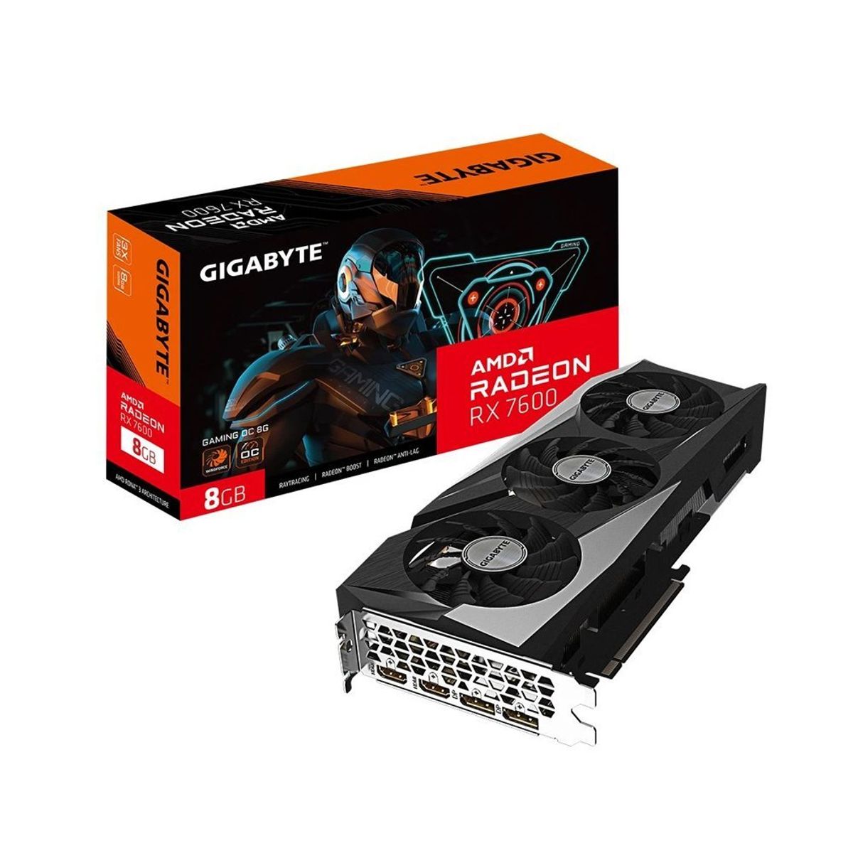 GIGABYTE - Tarjeta De Video Gigabyte Radeon Rx 7600 Gaming Oc 8Gb Gddr6, Pcie 4.0, Rendimiento Excepc