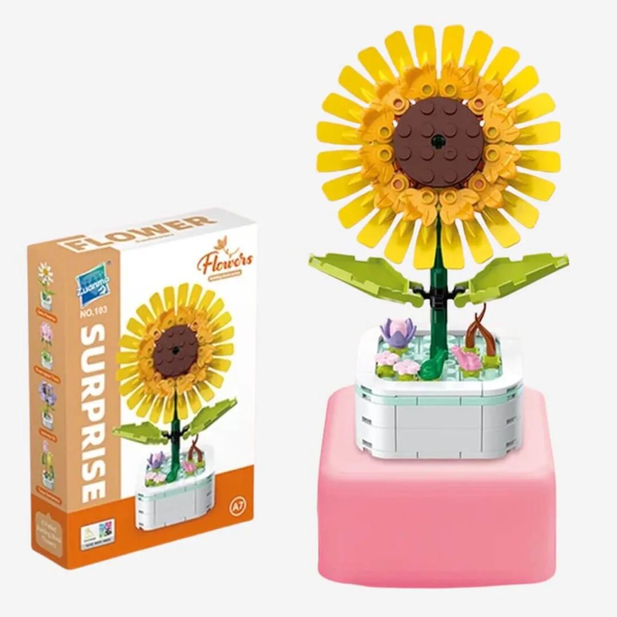 GENERICO - Bloques Construccion Flores Armables -  Modelo Girasol