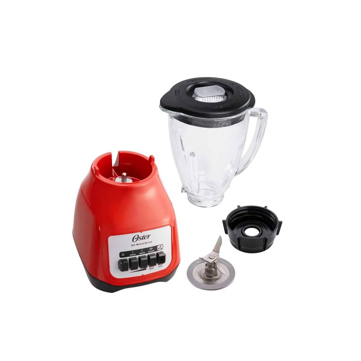 OSTER - Licuadora Oster BLSTKAG-RPB 2V +Pulso 1,25 lt Rojo +Kit de Acople