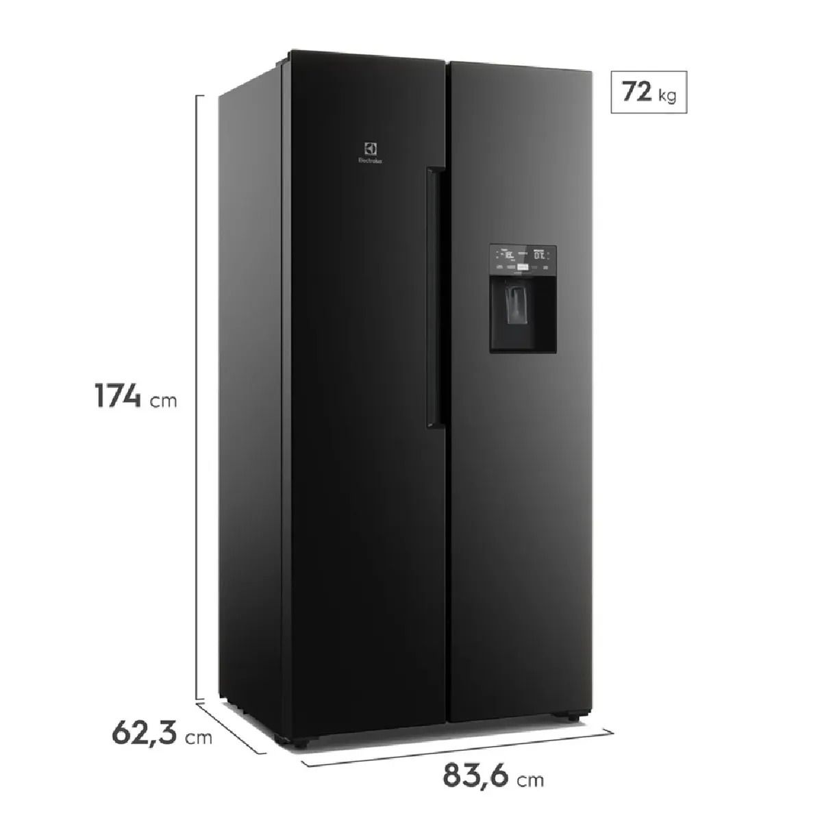 ELECTROLUX - Refrigeradora Side By Side 419L Negro ERS45F2P5EB