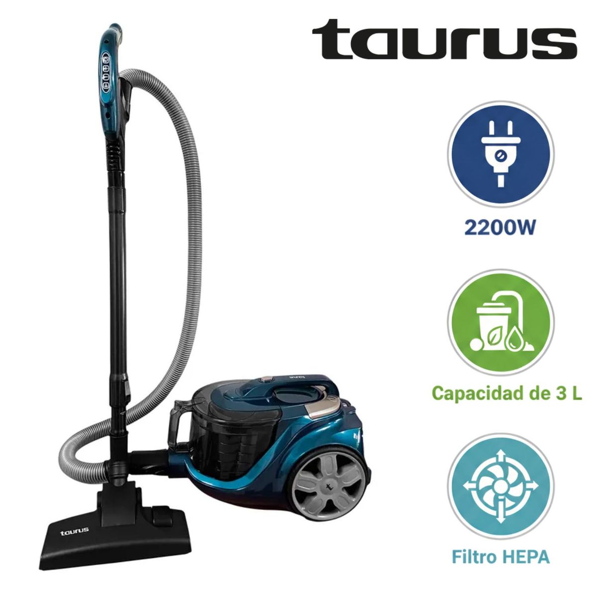TAURUS - Aspiradora Taurus Megane III tanque de 3 litros con Pantalla Digital