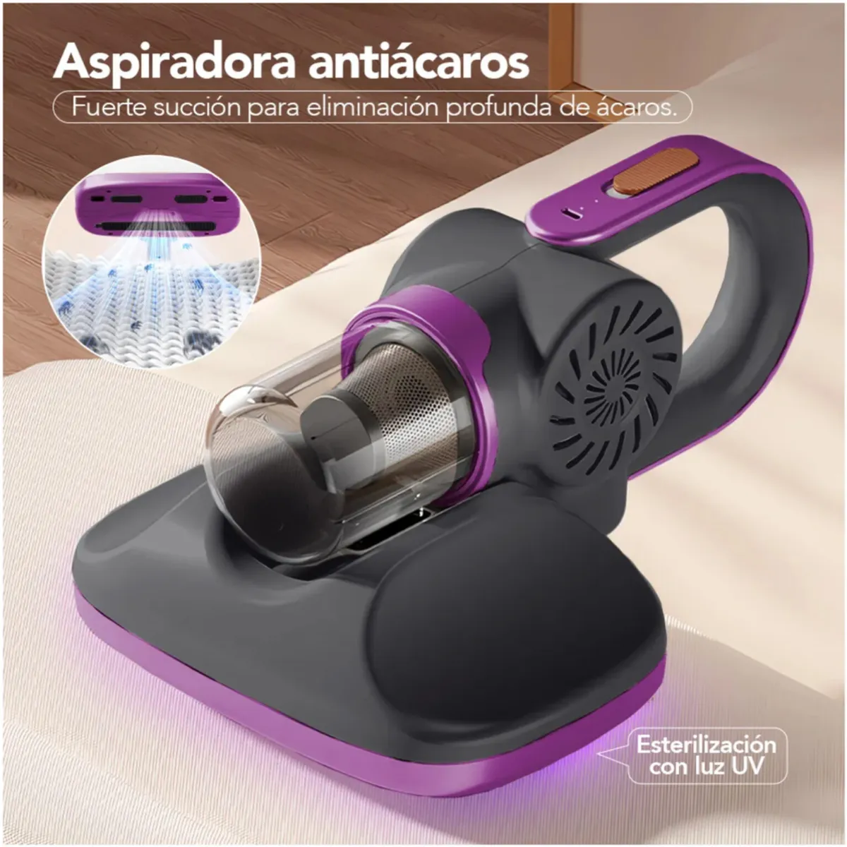 OEM - Aspiradora de Mano Portátil 5 en 1 Antiácaros Multifuncional