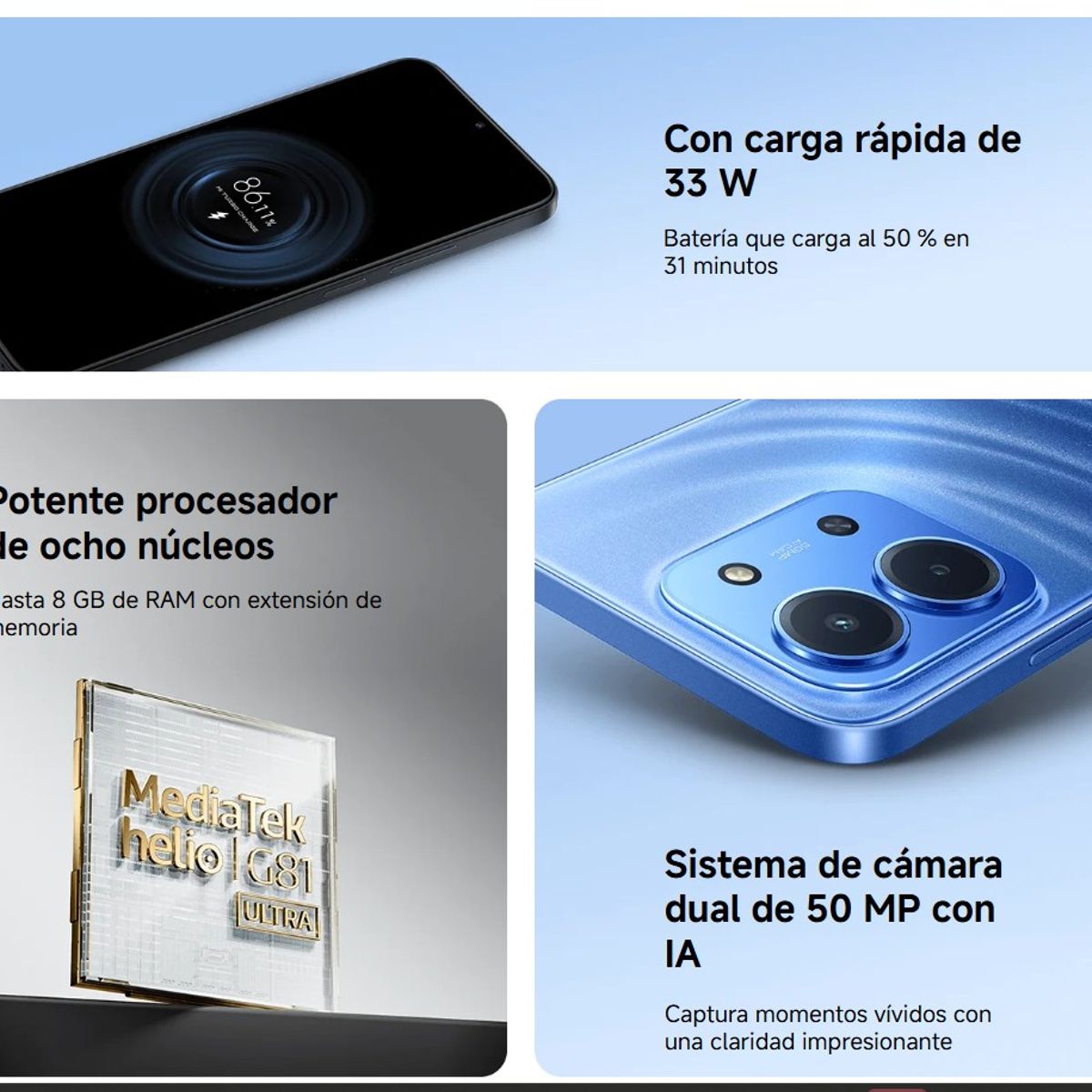 REDMI - Xiaomi Redmi 15C 4RAM 128GB Azul