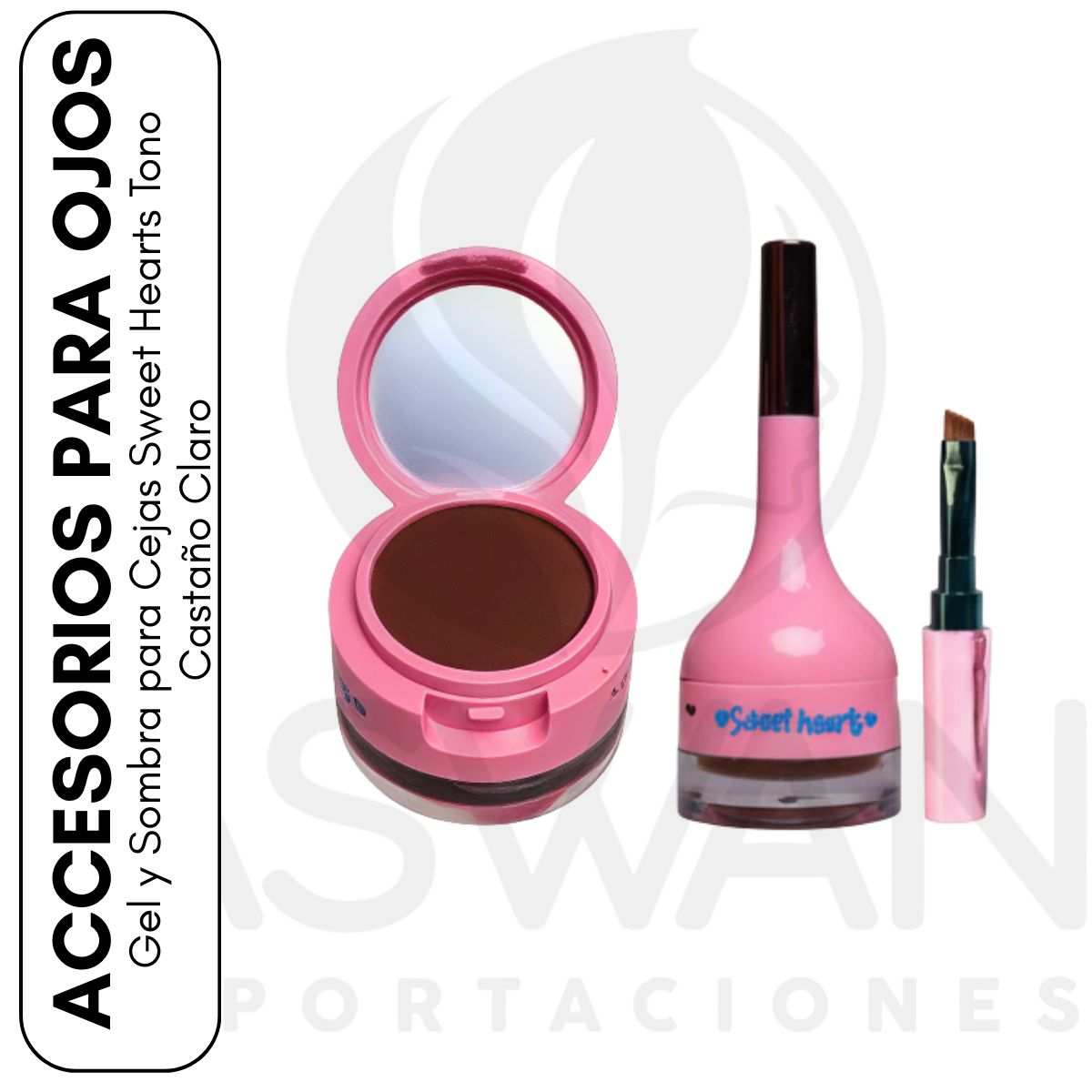 GENERICO - Gel y Sombra para Cejas Sweet Hearts Tono Castaño Claro