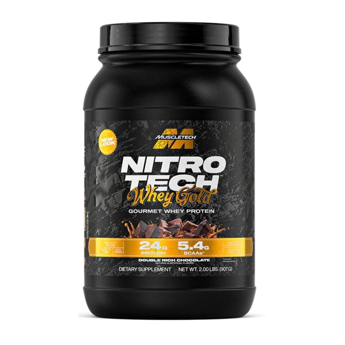MUSCLETECH - Proteína Muscletech Nitro tech 100% Whey Gold 2 Lbs Double Chocolate + Shaker