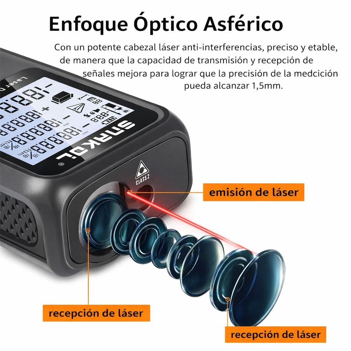 GENERICO - DISTANCIOMETRO RECARGABLE WINCHA LASER 50 M MEDIDOR DISTANCIA
