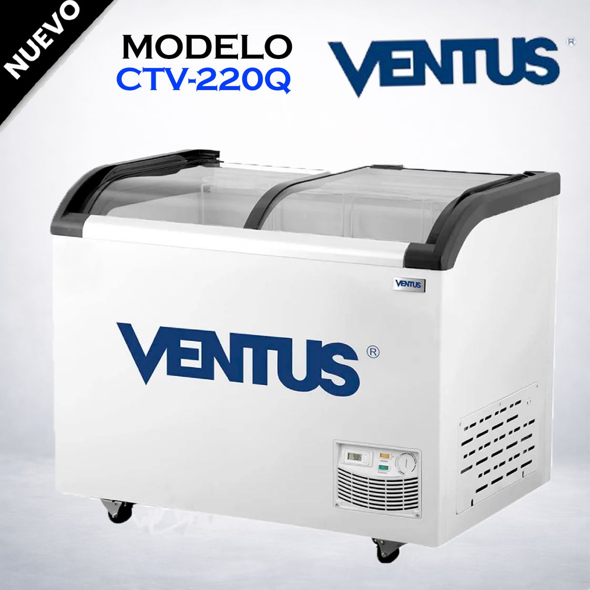 VENTUS - CONGELADORA TAPA VIDRIO CURVO 220 LT VENTUS CTV-220Q
