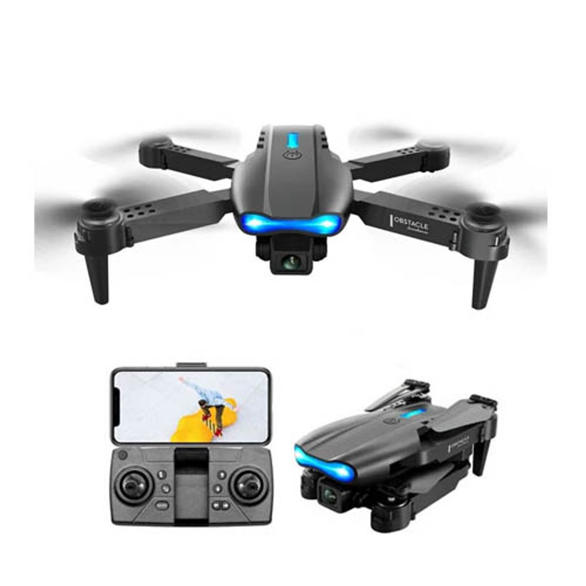 GENERICO - Drone E99 Pro Doble Cámara HD Led Negro Nuevo