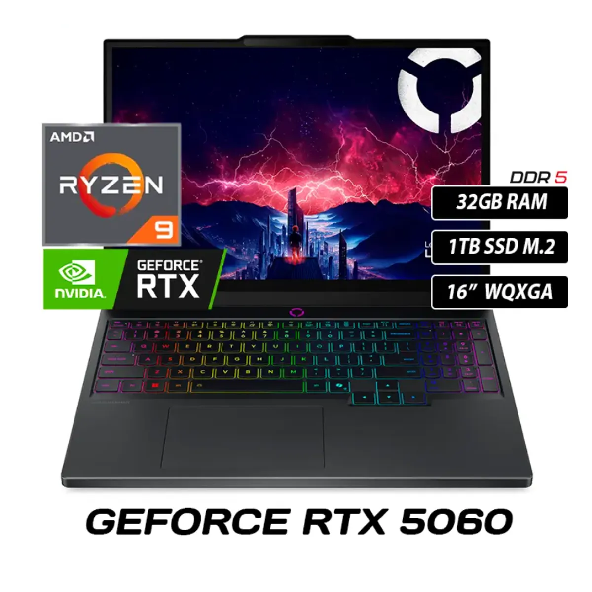 LENOVO - LAPTOP LENOVO LEGION PRO 5 AMD RYZEN 9 8945HX 83LT002MLM RAM 32GB DDR5 SSD 1TB 16" RTX 5060 8GB.
