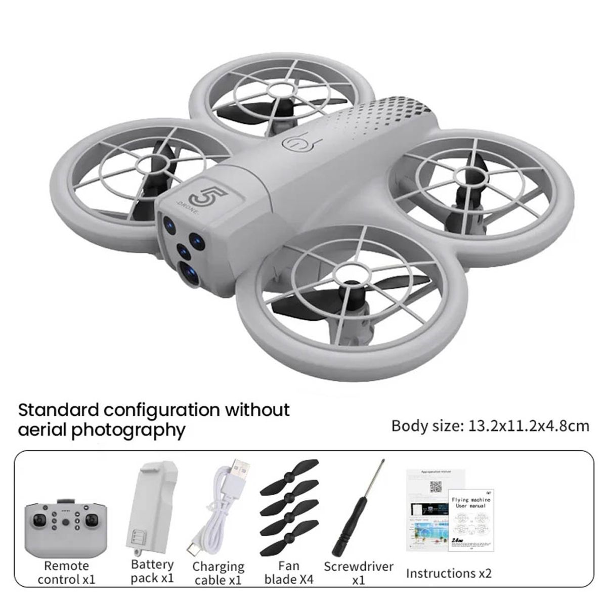 GENERICO - Mini Drone RC CZ05 Gris Control Remoto