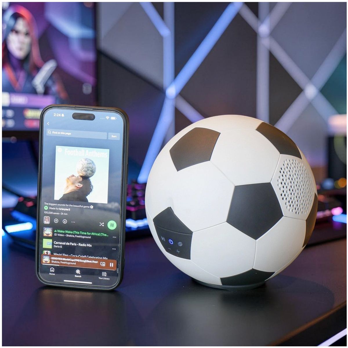 GENERICO - Mini Parlante Conexión Bluetooth Modelo Balón De Fútbol Boomball