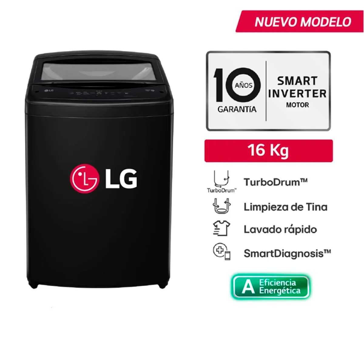 LG - LAVADORA LG 16KG CARGA SUPERIOR TURBODRUM WT16OBVTB