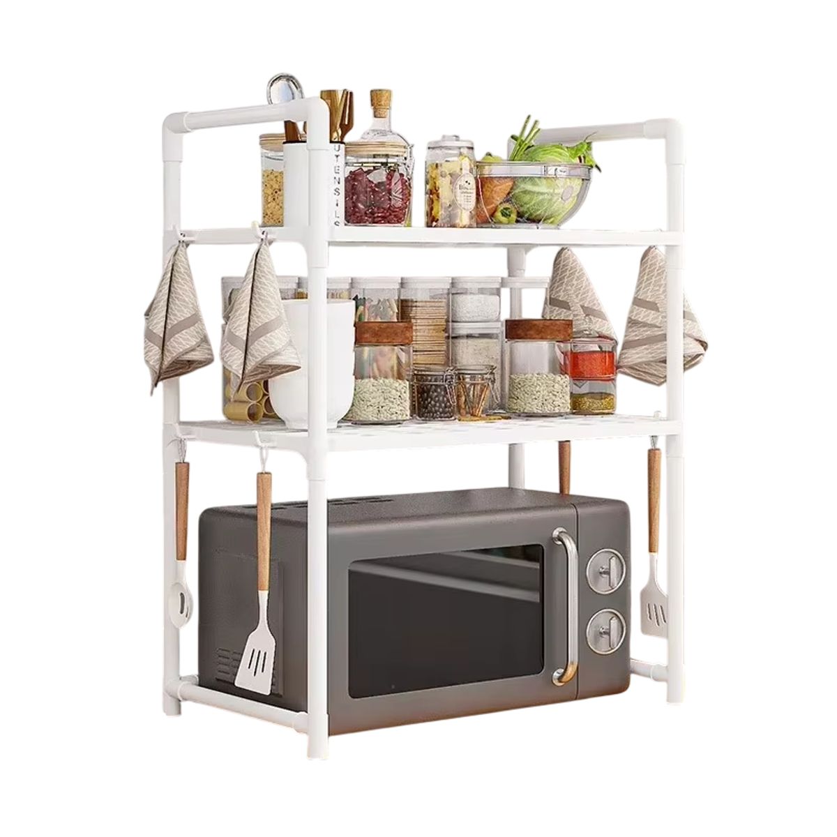 GENERICO - Organizador de cocina de 2 niveles - BLANCO