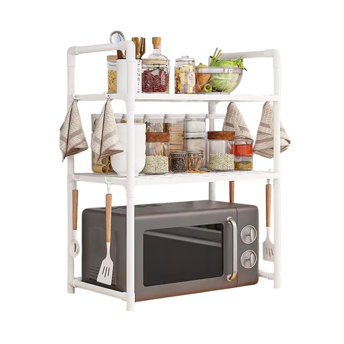 GENERICO - Organizador de cocina de 2 niveles - BLANCO